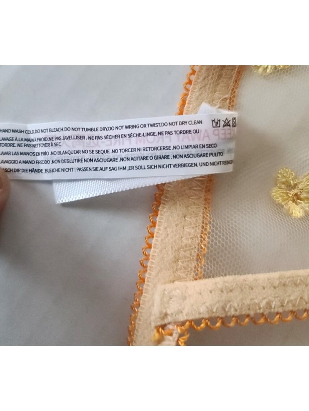 Urban Outfitters Out From Under Embroidered Sheer Thong Panty L Orange Sexy NWOT - Picture 8 of 8